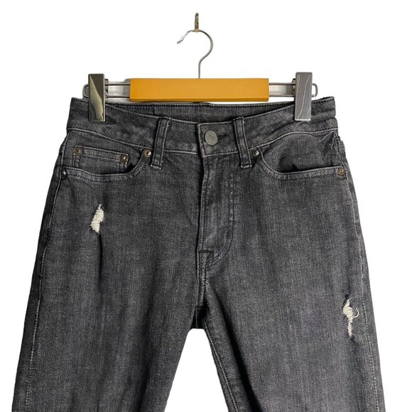 American Eagle Men's Black Wash Slim Distressed Denim Jeans - Picture 2 of 9